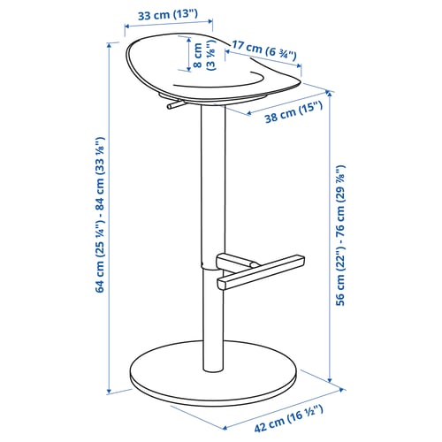 Illustratie met afmetingen voor het product: JANINGE.