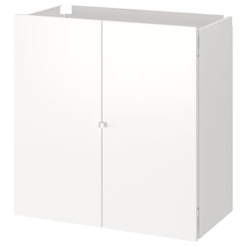 Witte JOSTEIN opbergkast met dubbele deuren, strak design, duurzaam staal, strakke lijnen.