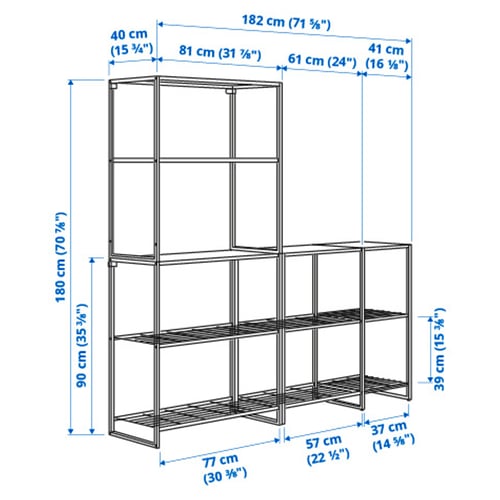 Illustratie met afmetingen voor het product: JOSTEIN.