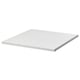 Een witte JOSTEIN metalen plank, rechthoekig, met gladde randen, geschikt voor gebruik binnen of buiten.