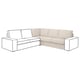 KIVIK hoekbank, beige, zachte kussens, l-vormig, modern minimalistisch design.