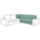 KIVIK hoekbank in mintgroen met diepe zitting, modern design, gestoffeerd in katoen/polyester mix.