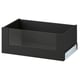 KNIVSHULT zwarte lade, modern design met glad, greeploos front, stalen constructie, strakke en strakke uitstraling.