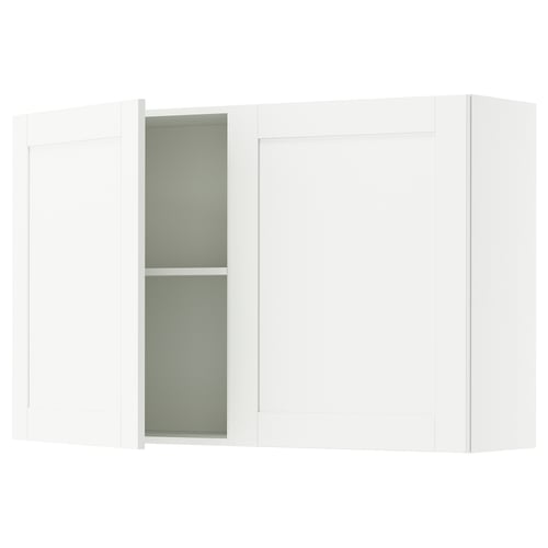Witte KNOXHULT keukenkast met glazen deuren & verstelbare plank