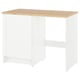 KNOXHULT wit keukenblok met eiken blad. Rechthoekig, modern design met duurzame laminaat- en melamine-oppervlakken.
