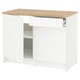 KNOXHULT wit keukenblok met houten blad, lades, verstelbare planken en modern design.