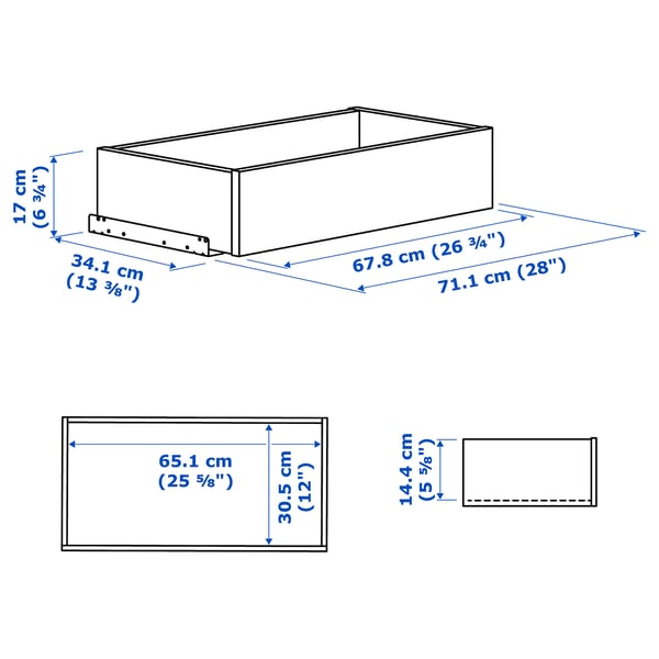 Illustratie met afmetingen voor het product: KOMPLEMENT.