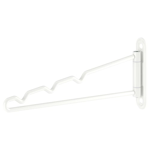 Witte KOMPLEMENT valethanger met zigzagstang, stalen coating, bevestiging op kasten.