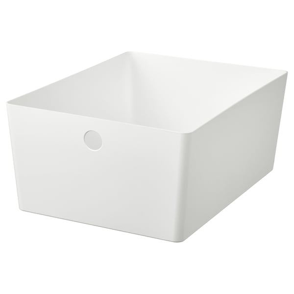 Witte KUGGIS opbergdoos - rechthoekig, kunststof, enkel vak.