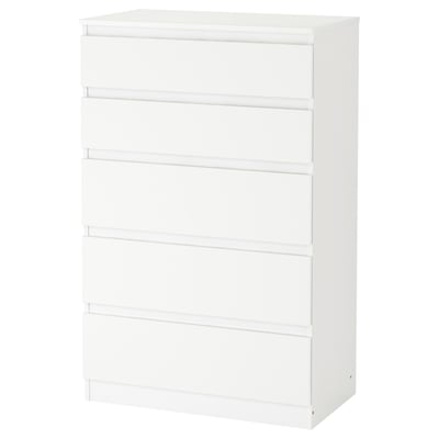 Witte KULLEN ladekast met 5 lades, minimalistisch design met strakke lijnen.