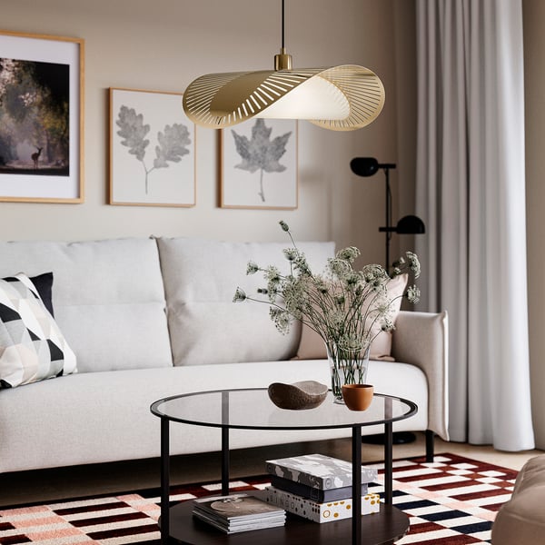 KVÄLLSDOPP Hanglampenkap, messingkleur, 52 cm