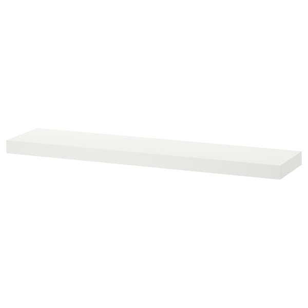 Witte LACK wandplank, minimalistisch design met blanke lakafwerking.