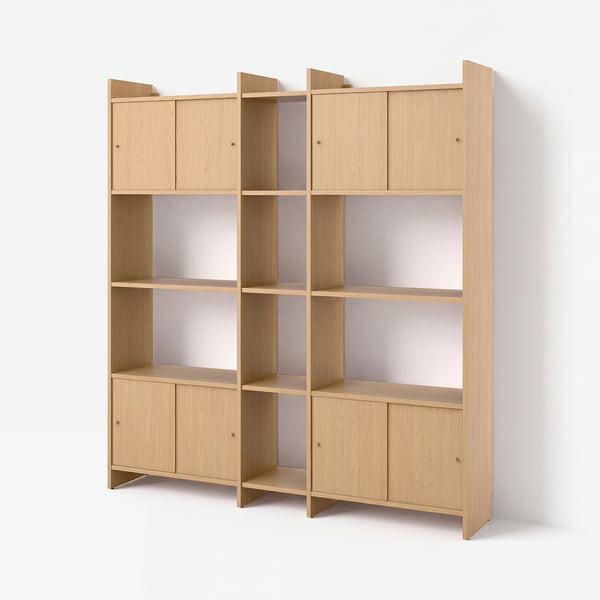 LÅDMAKARE Kast, met 7 planken/eikenpatroon, 198x35x212 cm