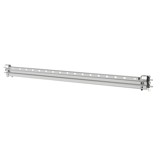 Een LÄTTHET metalen rail, zilver, gemaakt van gegalvaniseerd staal, voor buitenopslag.