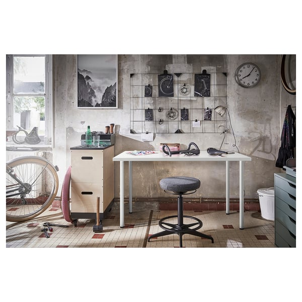 LAGKAPTEN / ADILS Bureau, wit, 140x60 cm