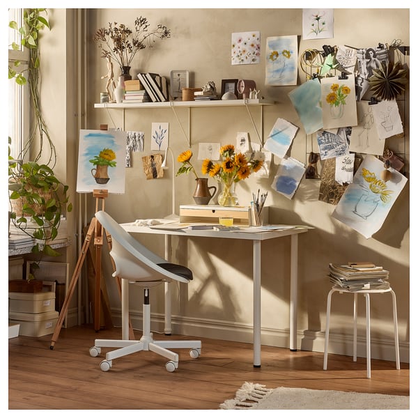 LAGKAPTEN / ADILS Bureau, wit, 120x60 cm