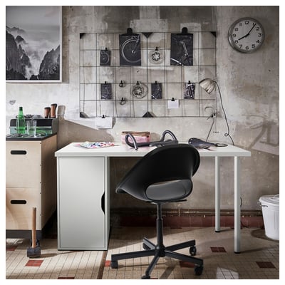 LAGKAPTEN / ALEX Bureau, wit, 140x60 cm