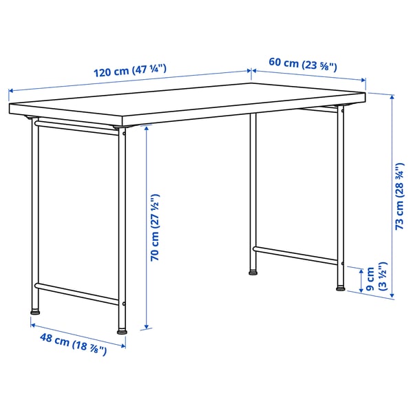 LAGKAPTEN / SPÄND Bureau, wit, 120x60 cm