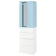 LASTARE Kledingkastcombinatie, wit/blauw, 60x42x201 cm