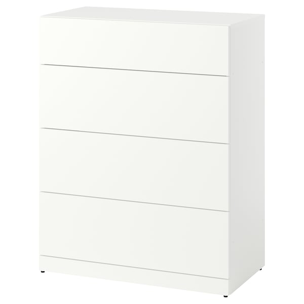 LASTARE Ladekast met 4 lades, wit, 80x42x100 cm