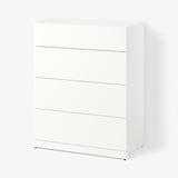 LASTARE Ladekast met 4 lades, wit, 80x42x100 cm