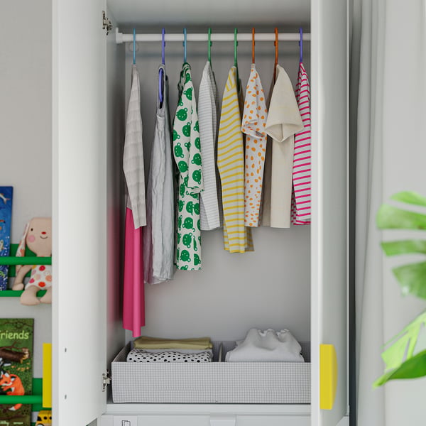 LASTARE Opbergcombinatie, wit/met bank, 150x42x201 cm