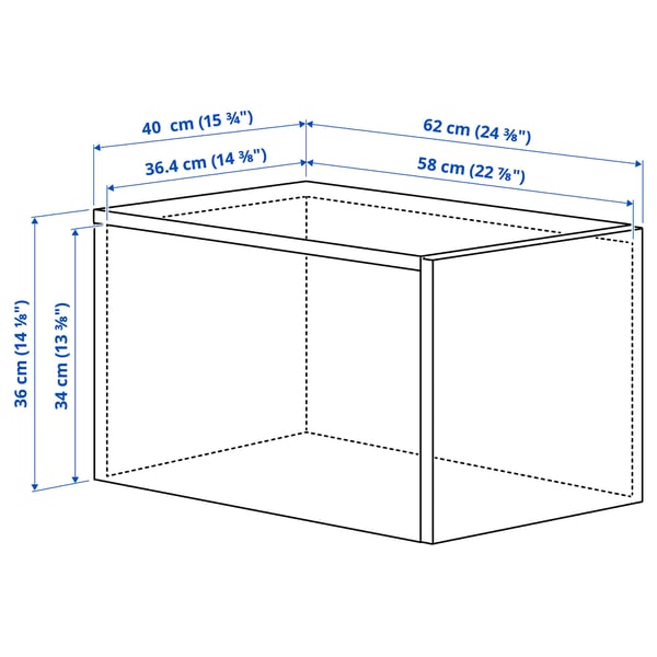 LASTARE Verhogingsdeel met deur, wit, 40x62x36 cm