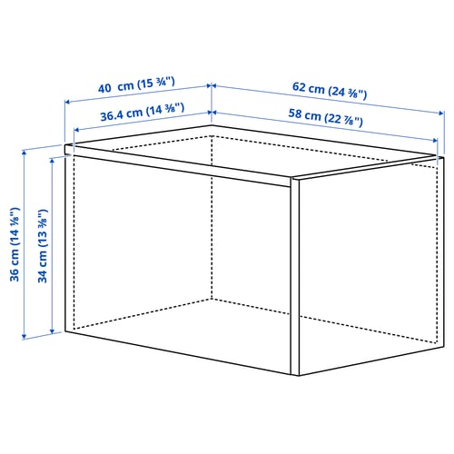 LASTARE Verhogingsdeel met deur, wit, 40x62x36 cm