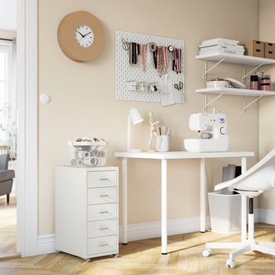 LINNMON/ADILS / HELMER Bureau- en opbergcombinatie, wit