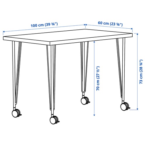 Illustratie met afmetingen voor het product: LINNMON.