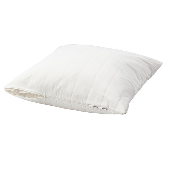 Witte LUDDROS kussenbeschermer, rechthoekig, met ritssluiting, katoen-polyester mix.