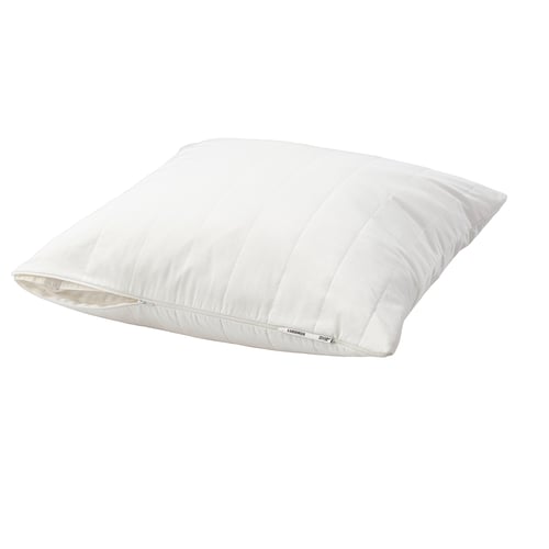 Witte LUDDROS kussenbeschermer, rechthoekig, met ritssluiting, katoen-polyester mix.