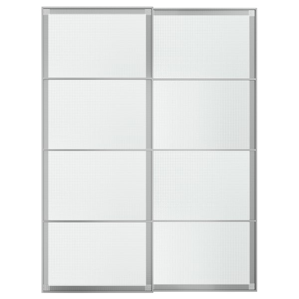 LUNDBRÄSMA Schuifdeur, set van 2, aluminium/geruit glas, 150x201 cm