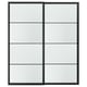 LUNDBRÄSMA Schuifdeur, set van 2, zwart/geruit glas, 200x236 cm