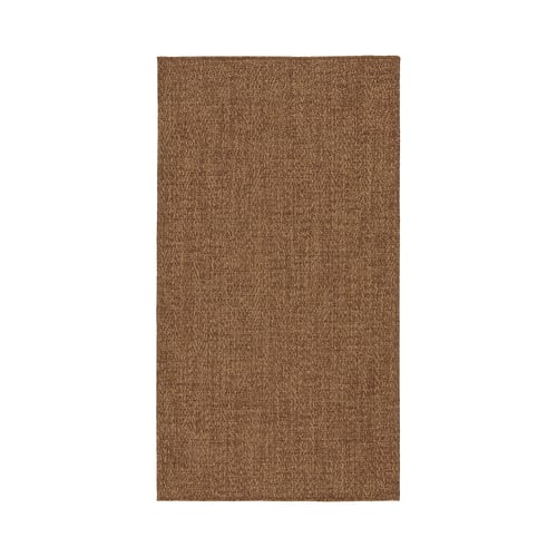 Een rechthoekig bruin LYDERSHOLM vloerkleed met een natuurlijke textuur, geschikt voor zowel binnen- als buitengebruik.