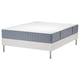 LYNGÖR Boxspring, Vågstranda middelhard/lichtblauw wit, 140x200 cm