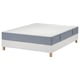 LYNGÖR Boxspring, Valevåg middelhard/lichtblauw wit, 140x200 cm