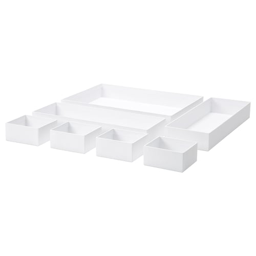 Witte MALAREN opbergdozen. Ze zijn er in verschillende maten en vormen, gemaakt van gerecycled karton, ideaal voor het organiseren van lades.