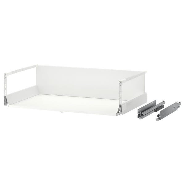 MAXIMERA wit ladeblok met metalen geleiders, minimalistisch design, ideaal om op te bergen.