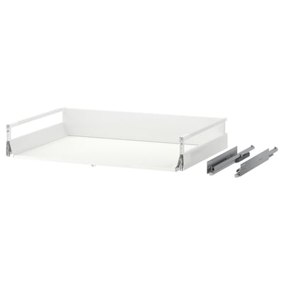 MAXIMERA uittrekbare lade, wit, melamine & staal, rechthoekig, minimalistisch ontwerp.