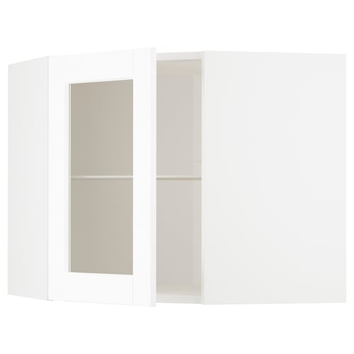 Witte METOD keukenkasten met matglazen deuren, met een klassiek design en houtstructuur.