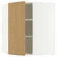 METOD hoekkast met verstelbare legplanken, wit en eiken fineer, rechthoekig, minimalistisch design.