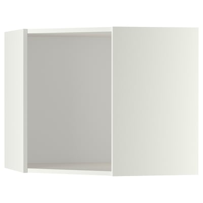 Een witte METOD kast van ikea, een hoekmeubel met een eenvoudig ontwerp, onderdeel van hun keukensysteem.