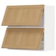 Moderne houten keukenkast met twee eikenhouten planken.