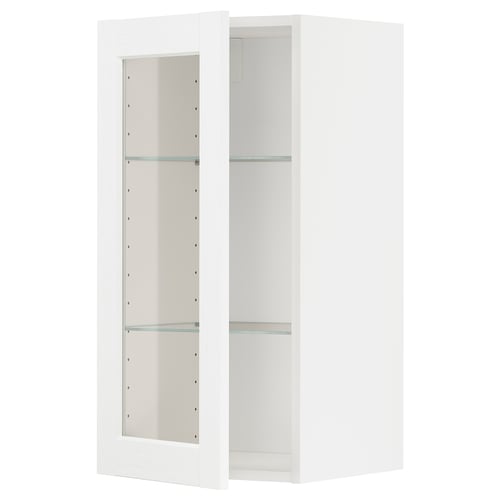 Witte METOD keukenkast met glazen deur en verstelbare legplank.