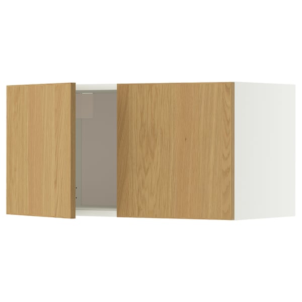 METOD Bovenkast met 2 deuren, wit/Sinarp eikenfineer, 80x40 cm
