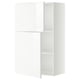 METOD keukenkast in glanzend wit met modern, strak design met hoge, lage planken en verstelbare rekken.