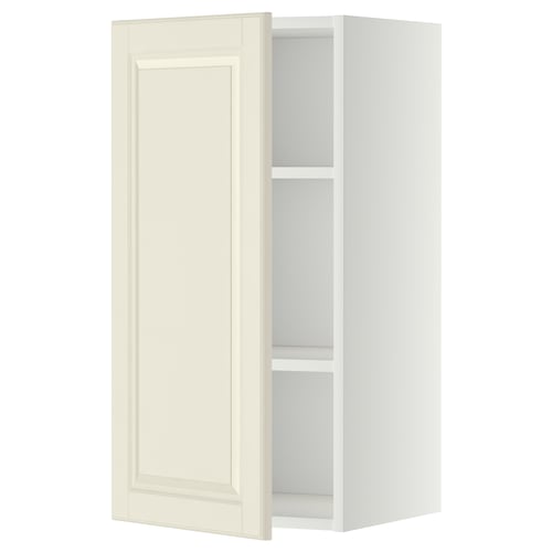 Open witte METOD keukenkast. Gebroken witte deuren, rechthoekig, verstelbare plank. Traditioneel ontwerp.