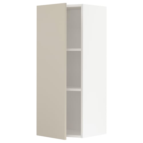 METOD keukenkast in beige, wandmontage, 2 planken.