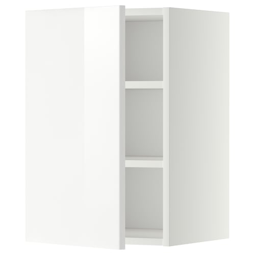 Witte moderne keukenkast, hoogglans, hoekvorm.